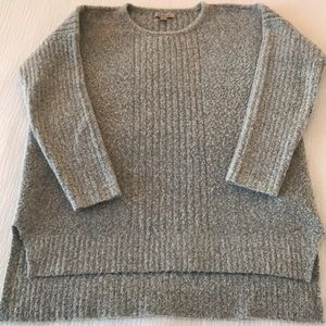 Calvin Klein Jeans Boxy Oversized Wool Blend Grey Hi Low Sweater